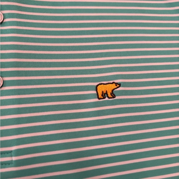 Jack Nicklaus Green Striped Polo Shirt Men’s XL Golf Performance Short Sleeve - Picture 2 of 4